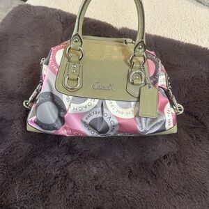 Coach Grey and Pink Satchel